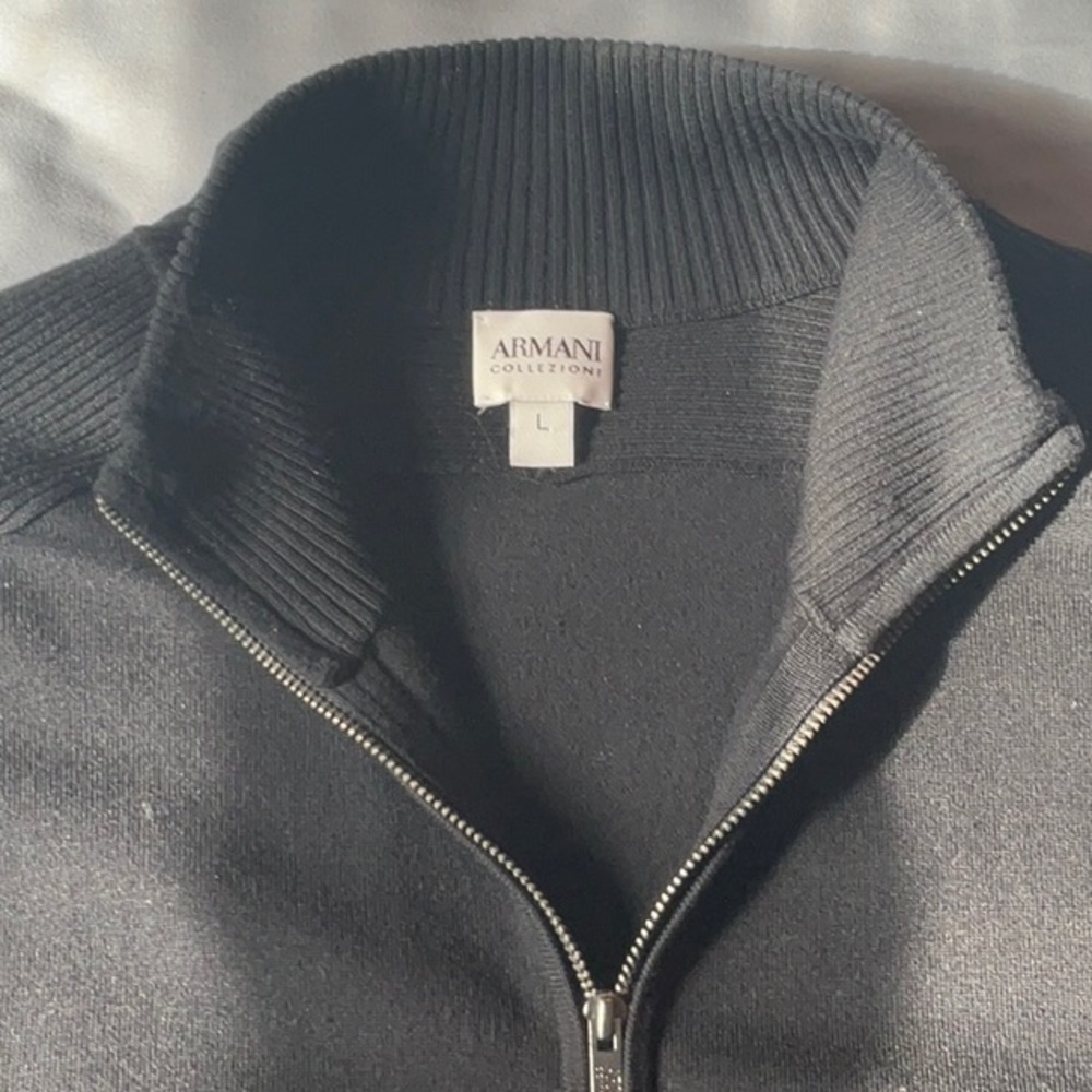 Armani Collezioni Black Silk Zip Up